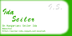ida seiler business card